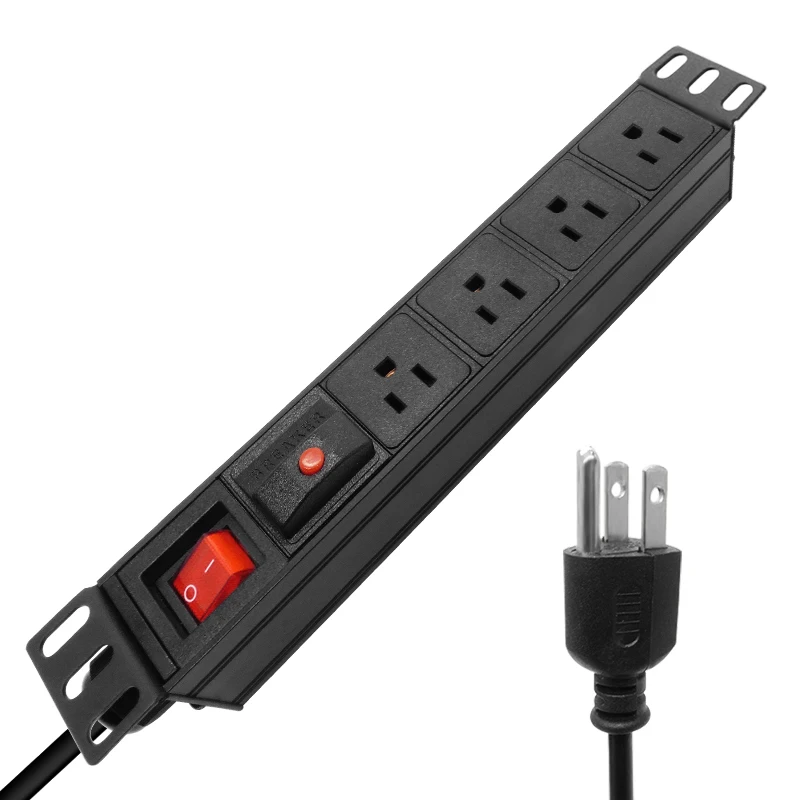 

PDU US защита от перегрузки удлинитель 4 розетки переменного тока розетки с американской вилкой 2 м Удлинительный кабель электрическая розетка алюминиевый сплав