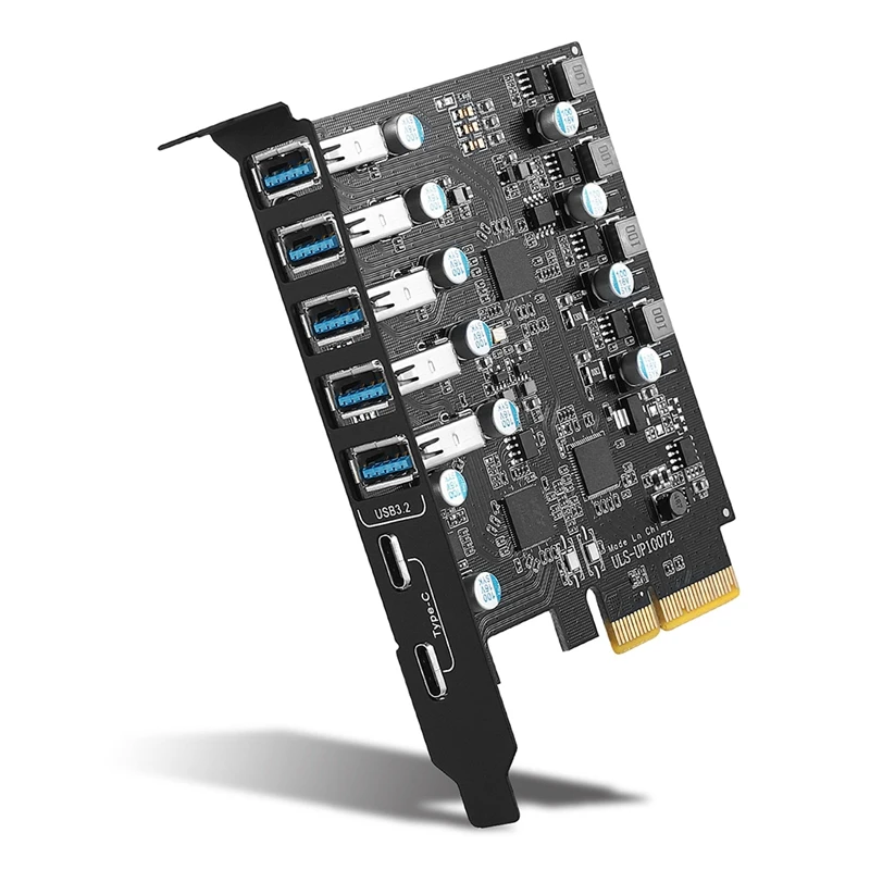 

Адаптер PCI-E-USB 3.2 типа Gen 2 с полосой пропускания 20 Гбит/с, 7-портовая (5XUSB-A + 2X Type-C) плата расширения с поддержкой порта MAC 10G