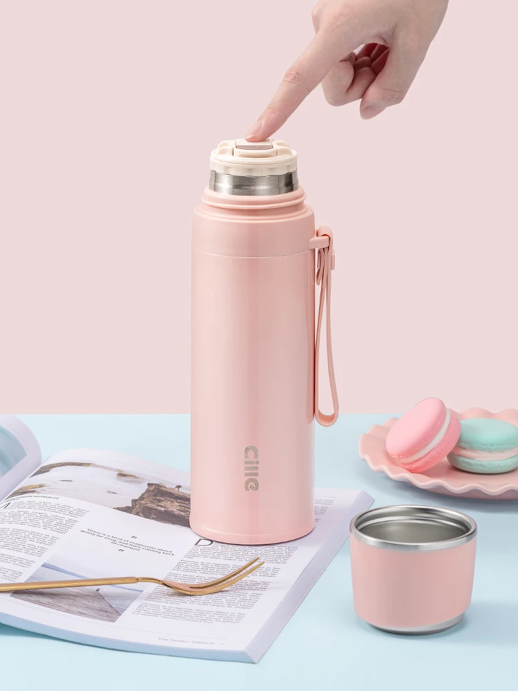 

Thermos Cup Women's High Appearance Value Large Capacity 316 Stainless Steel Water Cup Children's Student Portable Cup
