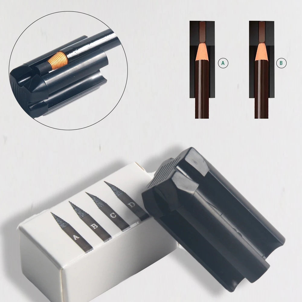 

4 In 1 Eyebrow Pencil Sharpener Microblading Tattoo Sharpening Tip Thin Tools For Semi-permanent Eyebrows Makeup Profiler Pen