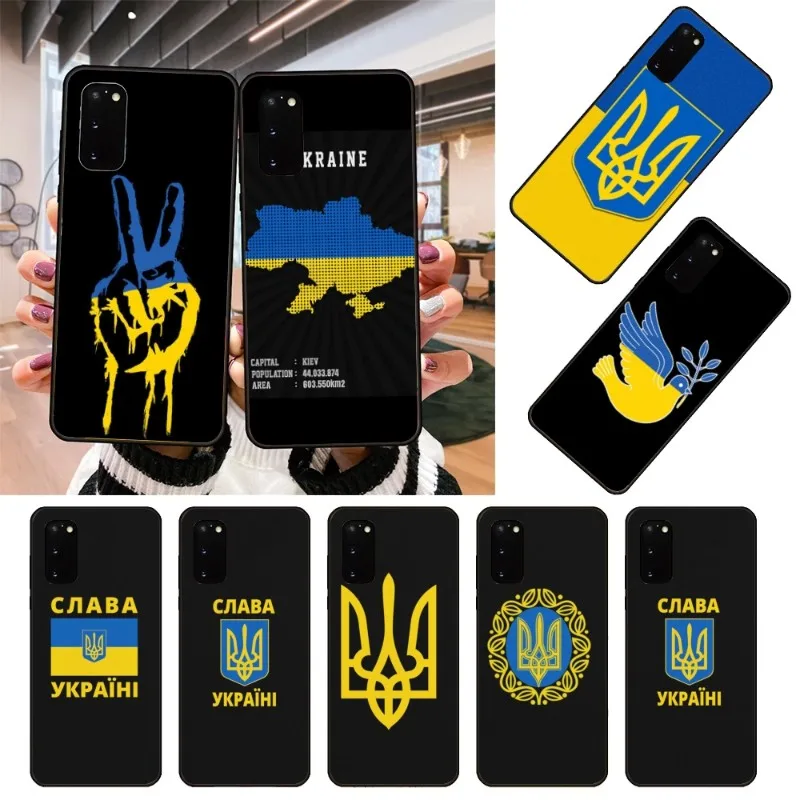 

Чехол для телефона с украинским флагом для Samsung Note 9 10 20 Plus Pro Ultra J6 J5 J7 J8, мягкий черный чехол для телефона