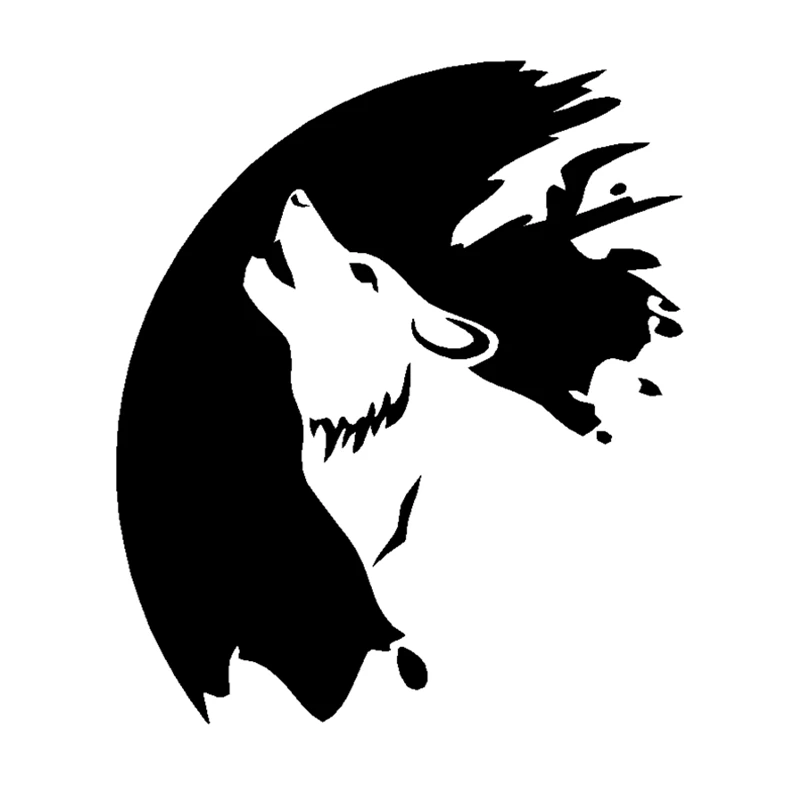 

Фучжэнь бутик наклейки внешние аксессуары забавные автомобильные наклейки Волк Воющий креативное украшение переводная картинка для ветро...