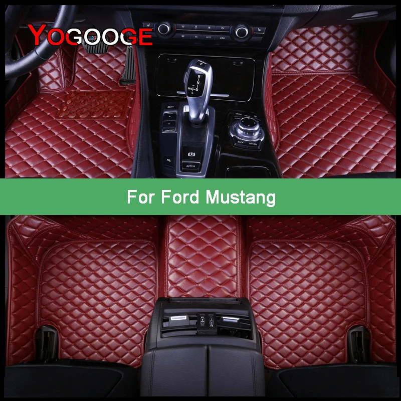 

YOGOOGE Car Floor Mats For Ford Mustang 2011-2021 Years Foot Coche Accessories Carpets