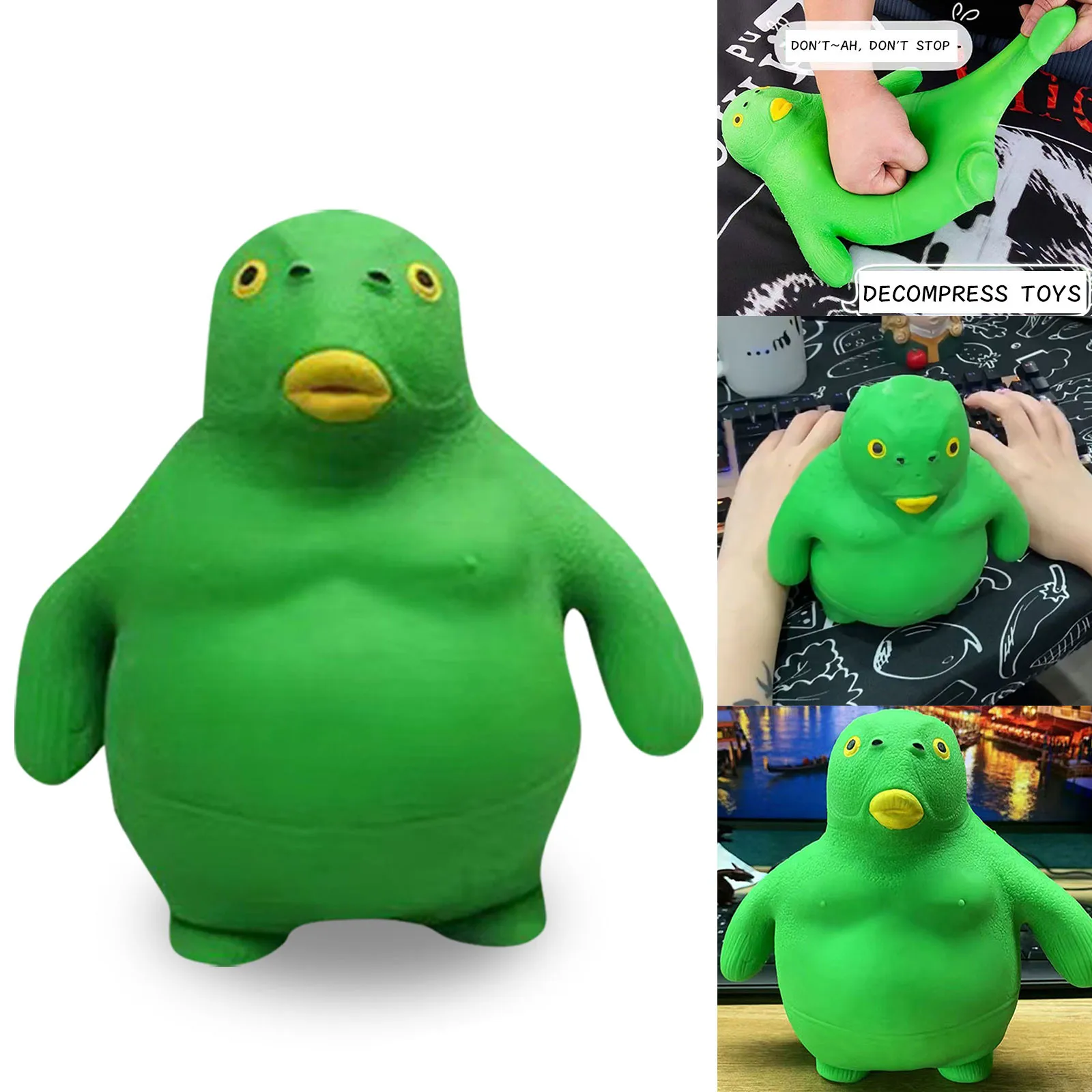 

Green Head Fish Silly Fish Decompression Squeeze Toy Slow Rebound Tpr Doll Fidget Stress Relief Toys Kids Interesting Gifts