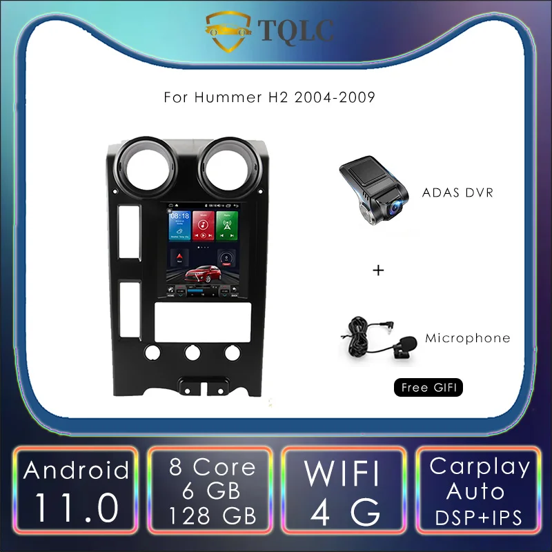 Автомобильный радиоприемник на Android 11 0 вертикальный экран в стиле Тесла для Hummer H2