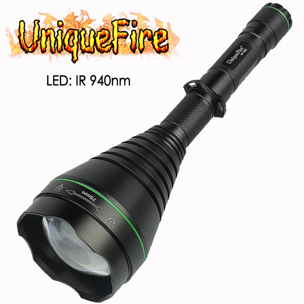 UniqueFire 1508 Hunting Flashlight T75 IR 940NM 3W Blacklight LED Infrared Torch Night Vision 3 Modes For Outdoor Hunting