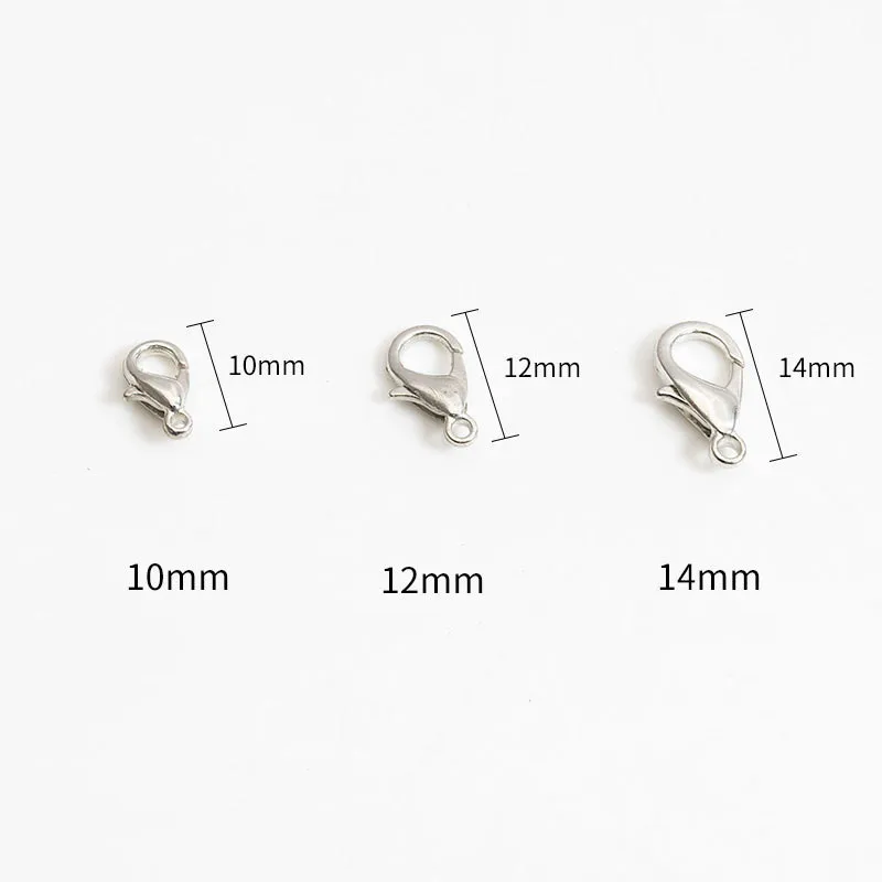 40pcs/Lot 10 12 14 16mm Gold Alloy Lobster Clasp Fashion Jewelry Findings Connector for Necklace Bracelet Chain DIY Accessories