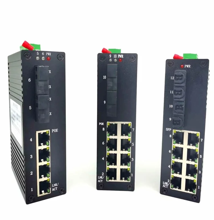 2 gigabit optical ports + 8 1000M electrical ports switch industrial din Optical gigabit media converter