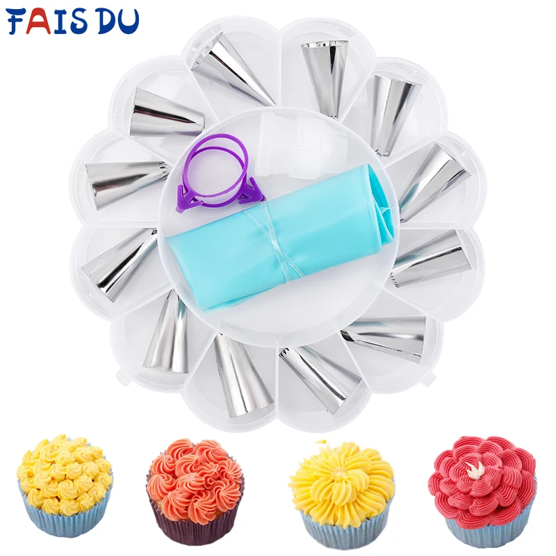 

FAISDU 16 шт Кондитерские насадки кондитерское Оборудование Набор кондитерских изделий и принадлежности для выпечки силиконовая форма кухонн...