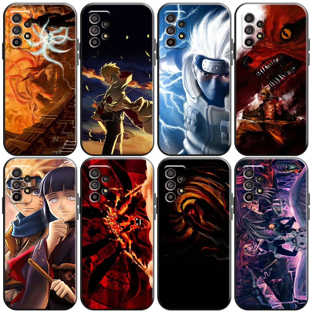 

Japan NARUTO Anime Phone Case For Samsung Galaxy A32 4G 5G A51 4G 5G A71 A72 4G 5G Coque Funda Black Liquid Silicon Carcasa