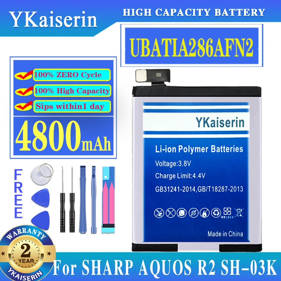 

New Original YKaiserin New UBATIA286AFN2 4800mAh Battery For AQUOS R2 SH-03K Cell Phone Batterij + Track NO