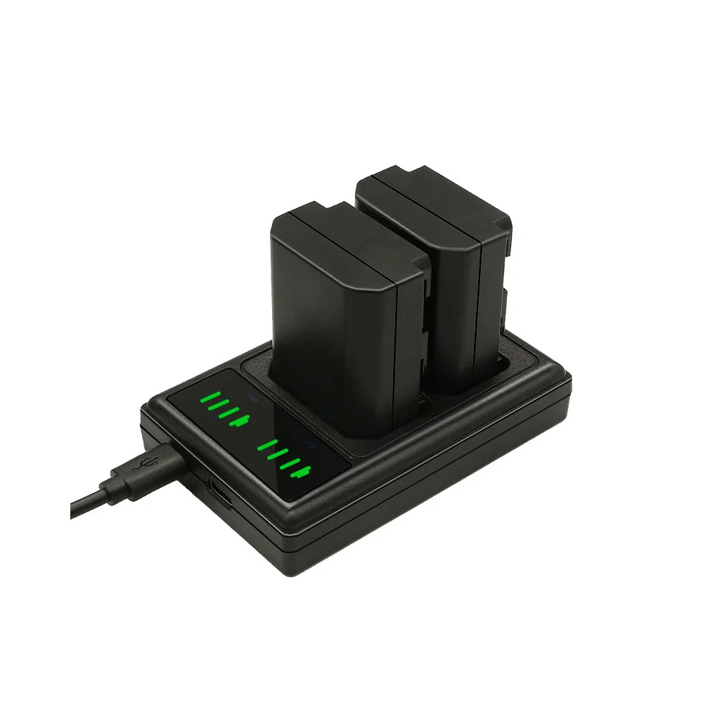 Аккумулятор + двойное зарядное устройство со светодиодной подсветкой USB для Sony