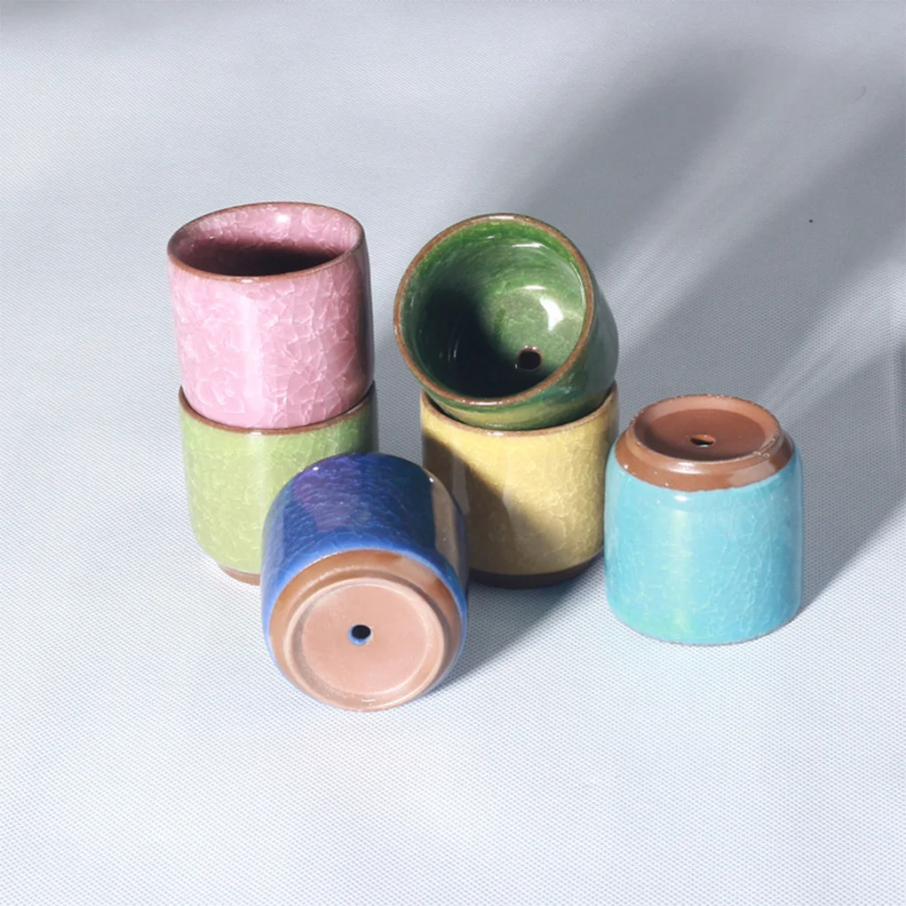 

6pcs Ceramics Flower Pot Containers To Decorate Window Sills And Desks Birthdays Ceramic Flower Pots Vanilla Vases
