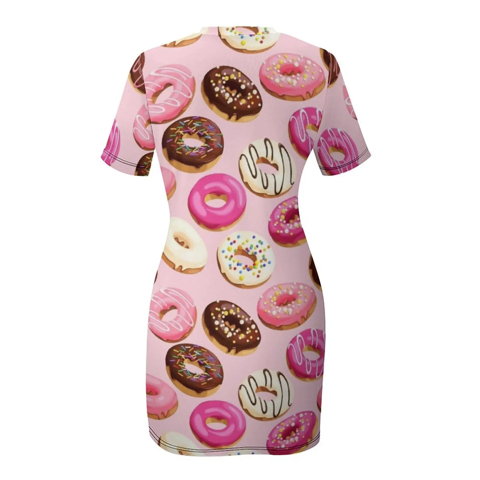 Розовое вкусное платье с короткими рукавами в стиле ретро элегантные и красивые