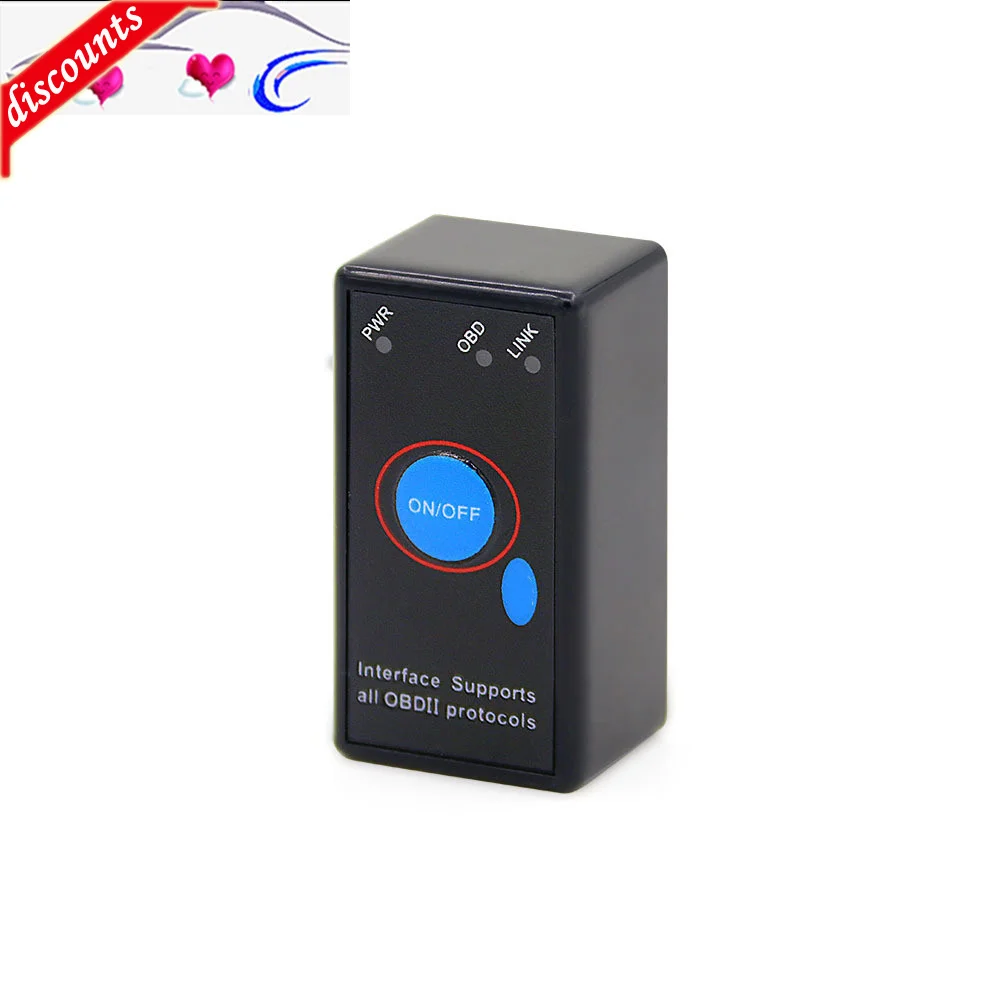 Считыватель кодов ELM327 V1.5 OBD2, Bluetooth-совместимый переключатель питания J1850 ВКЛ./ВЫКЛ. 12 В OBDII ELM 327, диагностический инструмент