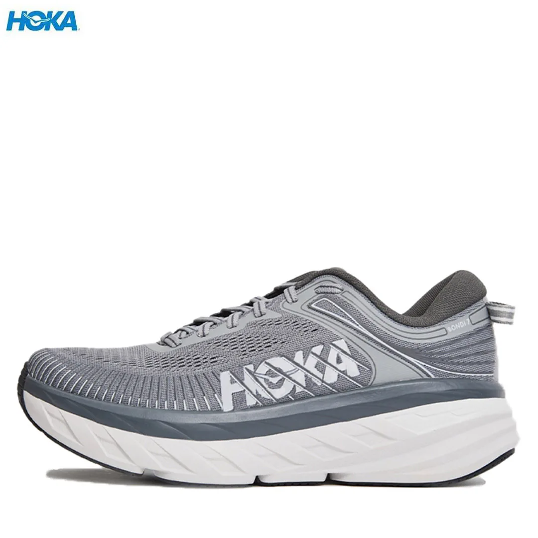 

HOKA ONE-ONE Bondi 7 Sport Running Shoes Dark Shadow Breathable Anti Slip Men Trail Trekking Tennis Sneaker