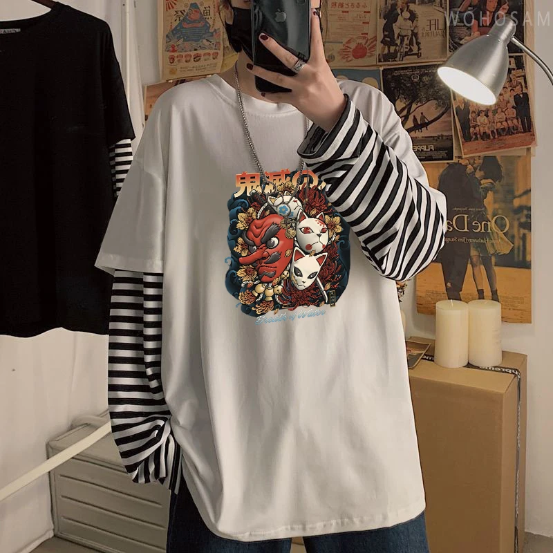 Футболка мужская в готическом стиле аниме рассекающий демонов летняя Базовая