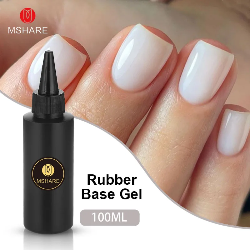 

MSHARE 100ML Milky White Rubber Base Gel Glitter Camouflage Color Clear Pink Nails UV LED Soak Off Gel Varnish Lacquer