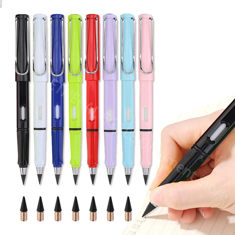 12pcs Technology Unlimited Writing Eternal Pencil No Ink Pen Magic Pencils for Writing Art Sketch Painting Tool Kid Novelty Gift