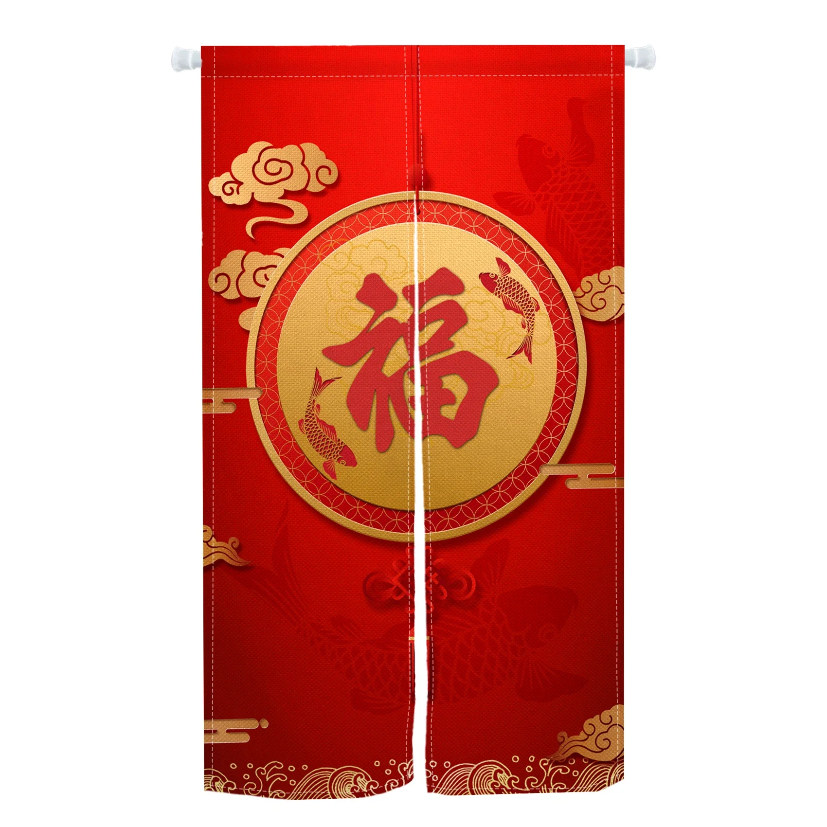 

Красная тканевая китайская дверная занавеска Noren