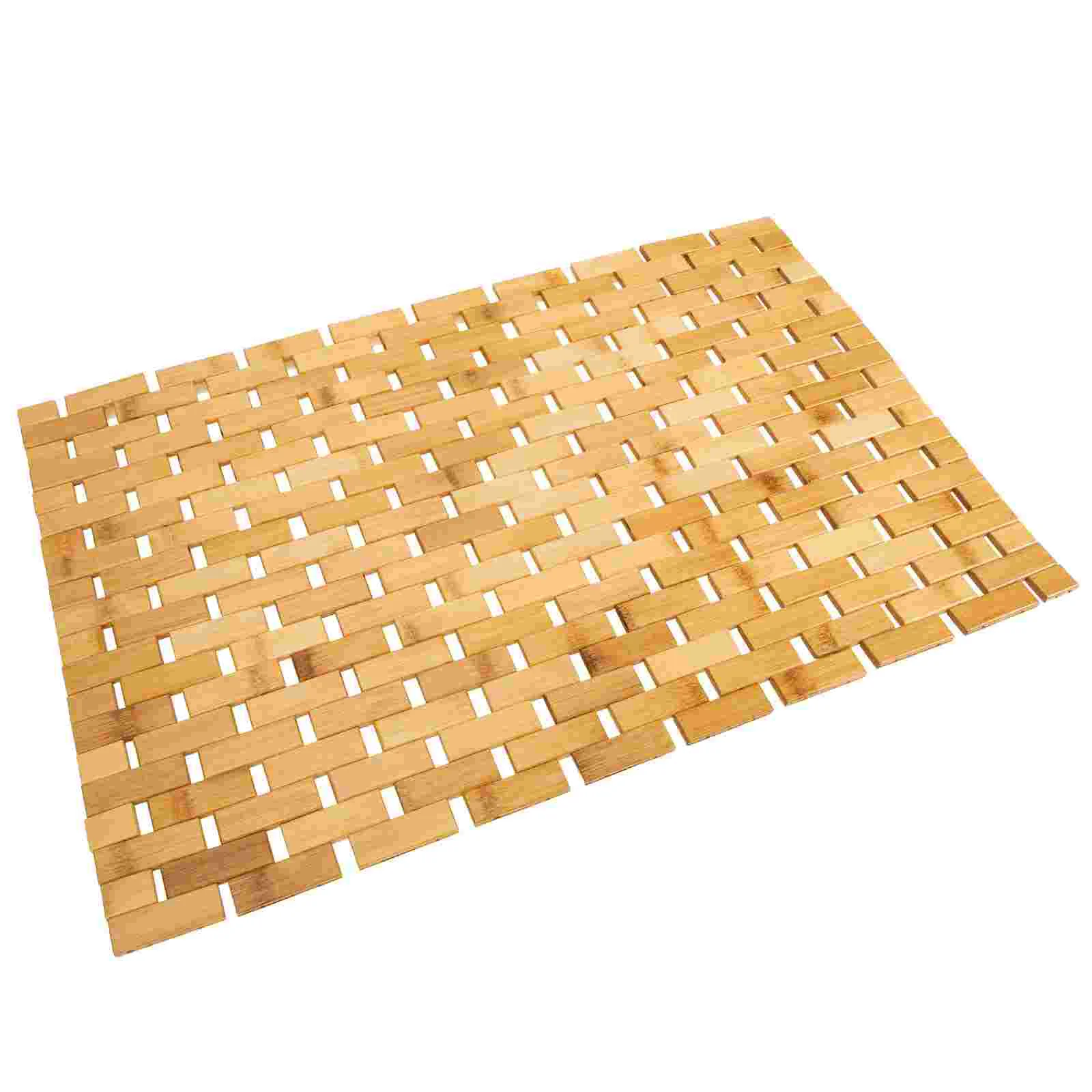 

Anti-slip Door Mat Bathroom Bamboo Rug Practical Non-slip Foot Mat Woven Floor Mat