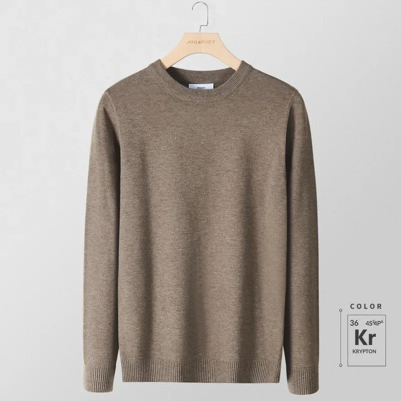 MRMT 2024 Brand New Men's Sweater Round Neck Outer Wear Basement Casual Business Slim Suit Inner Long Sleeve Knit Top