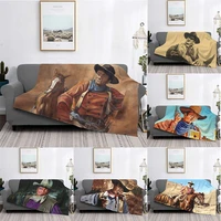 john wayne pattern multifunctional warm flannel blanket bed sofa personalized super soft warm bed cover