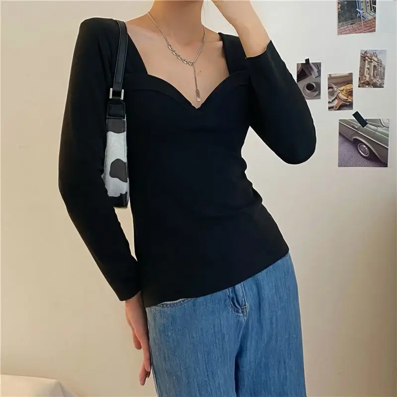 Yasuk Spring Winter Casual Pullover Women's Slim Simple Soft Warm Bottom Velvet With Chest Cushionv Thermal Underwear