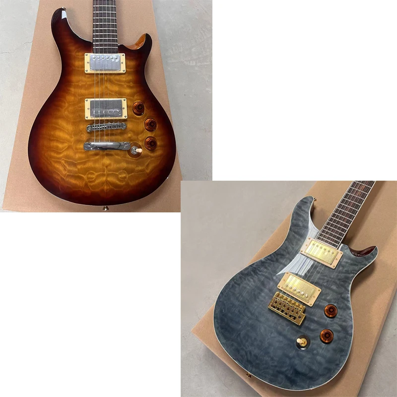 

Classic electric guitar, professional pop music instrument, beautiful tiger skin skin, good timbre, free delivery to home.