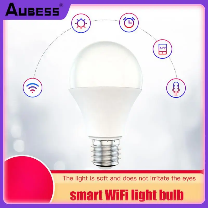 

Timing Control Led Light Bulb 9w Smart Light Bulb Dimmable E27 E26 B22 Wifi Bulb Work With Alexa Google Home Voice Control