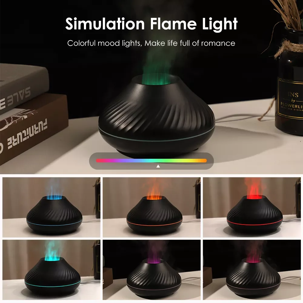 3D Colorful Flame Air Humidifier Aroma Diffuser Essential Oil Aromatherapy Humidifier For Home Room Humidificador