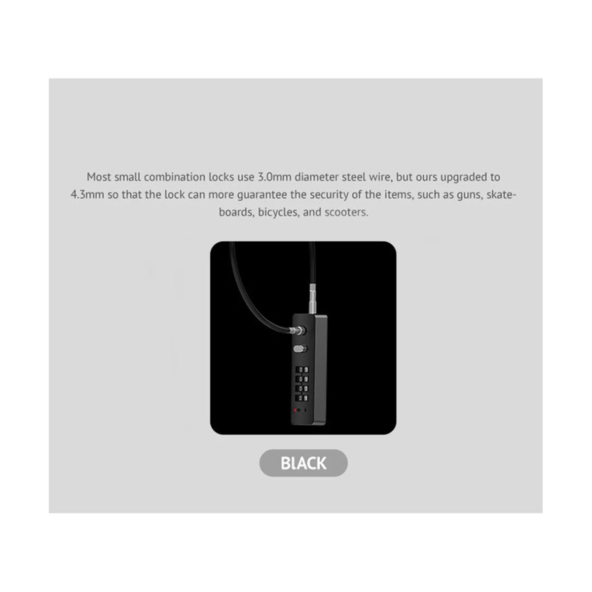 Замок с кодовым замком для велосипедного шлема белый стальной замок