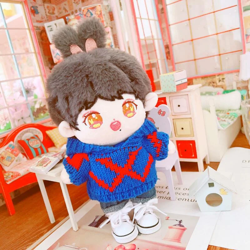 

Celebrity Same Style Klein Blue Hooded Sweater 20cm Suit 20cm Doll Clothes Star Toy Doll wear Cross-Dressing