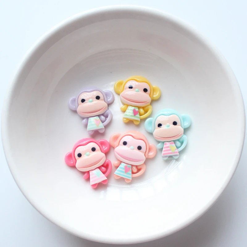 10 шт. 23*25 мм мультяшная обезьяна резиновые животные с плоской спинкой Скрапбукинг