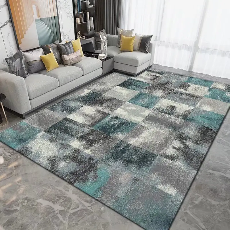 

Mediterranean Style Geometric Living Room Carpet Children'S Bedroom Bedside Rug Home Anti-Slip Bath Mat Room Decoration
