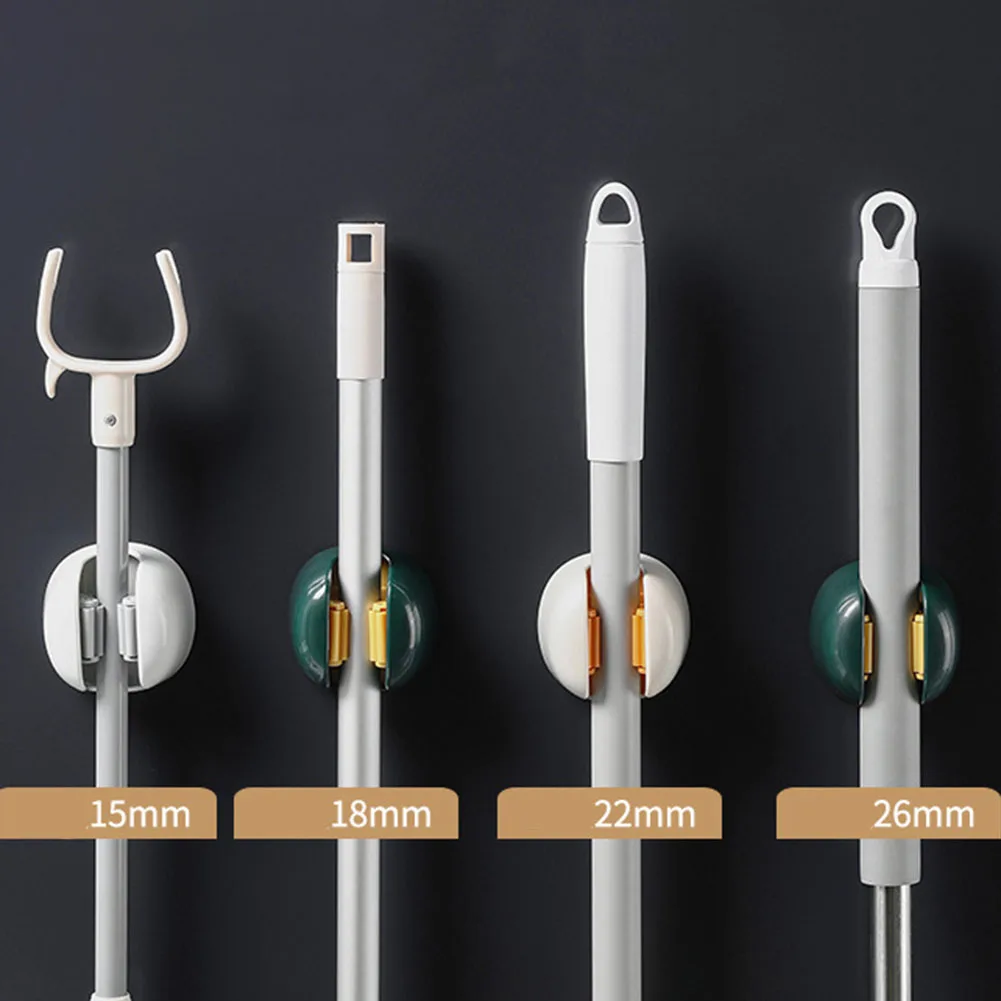 

Mop Hook Wall Clip Home Storage Rack Bathroom Suction Hanging Traceless Hooks Wall Mounted Mop Organizer Holder Broom Hanger