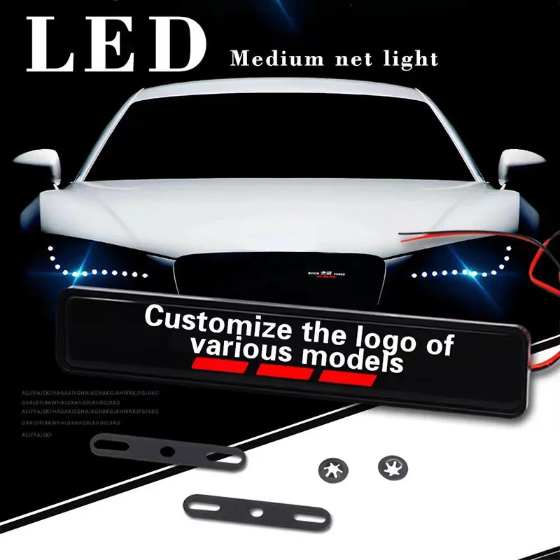 

LED car front grille with light logo luminous modification accessories general modification wholesale automovil y accesorios car