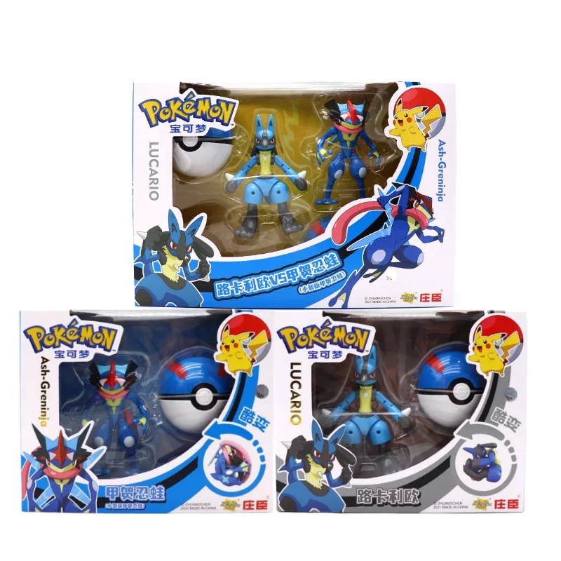 

Super Handsome Pokemon Figures Lucario VS Greninja The Joints Can Move Super Pokeball Interesting Good Quality Child toy