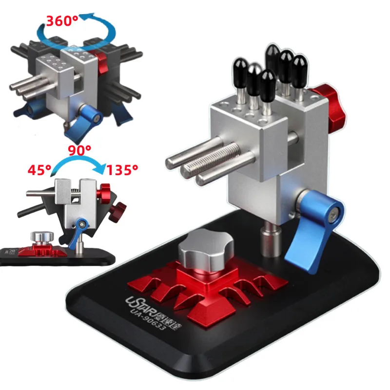

360 Degree Rotating Table Vise Workbench Precision Bench Clamp Etching Sheet Screw Quick Positioning Fixture Aluminum Alloy Tool