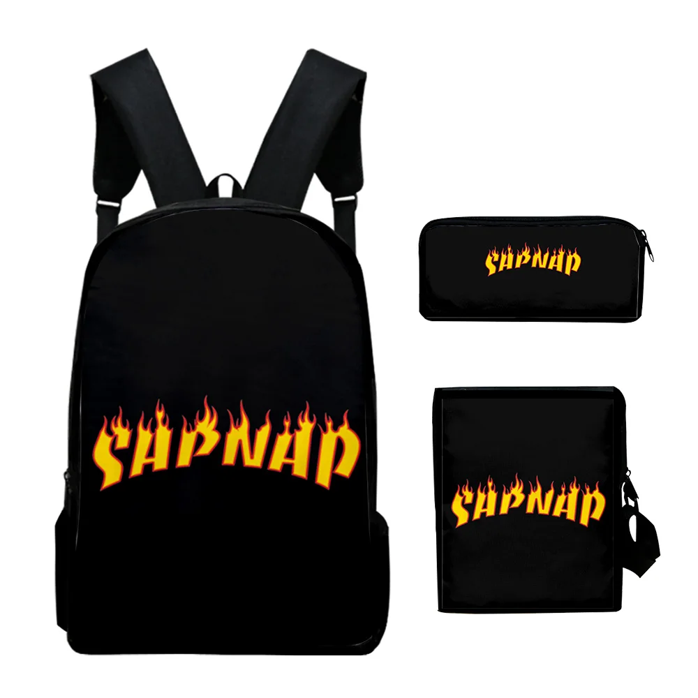 

Trendy Fashion sapnap New 3D Print 3pcs/Set pupil School Bags Laptop Daypack Backpack Inclined shoulder bag Pencil Case