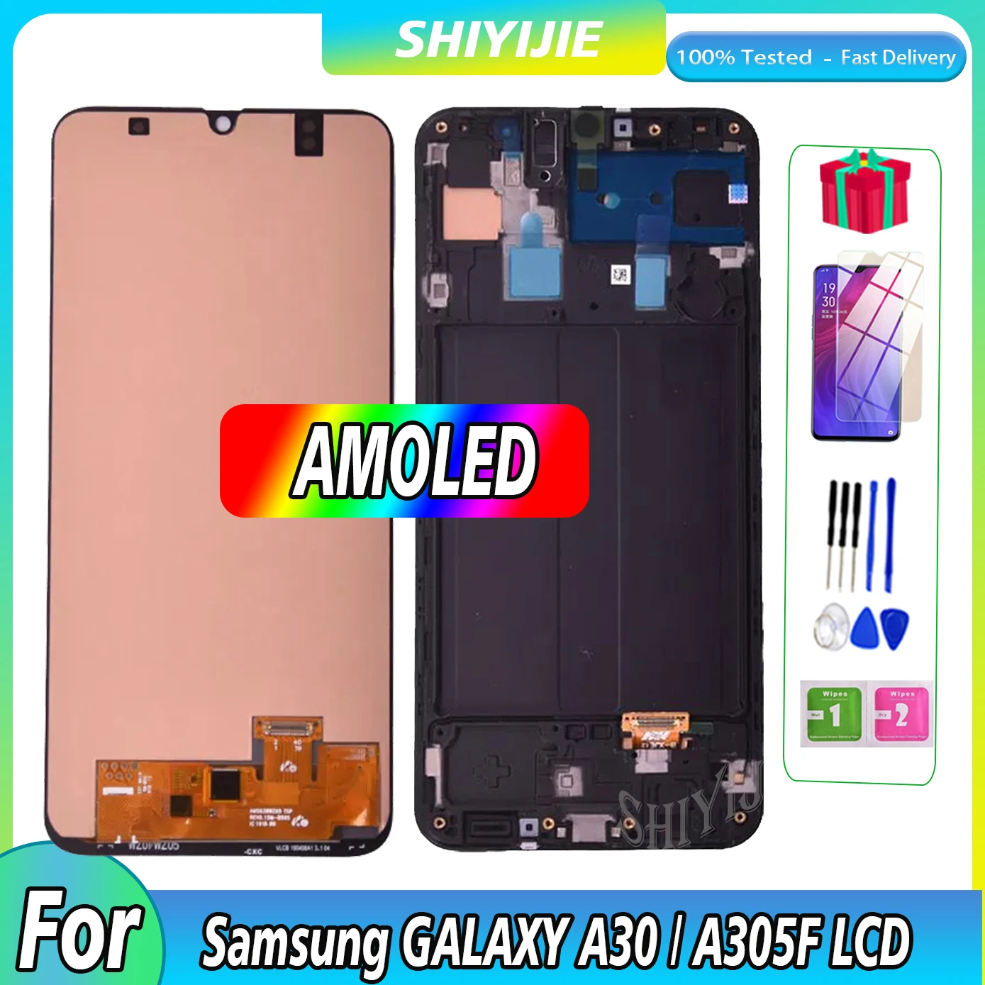 ЖК-дисплей 6,4 дюйма Super Amoled для Samsung GALAXY A30 LCD A305/DS A305FN A305YN A305G A305GN, сенсорный экран в сборе с дигитайзером