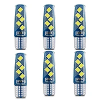 6pcs silicone gel 3030 10smd led car light 12v t10 w5w wedge side parking reading bulb signal lamp clearance door light white