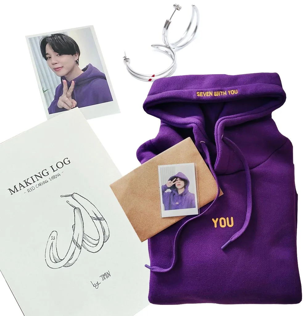 

2022 New KPOP JIMIN with you hoodie Red Carving Earrings Fashion Line Couple Earrings Moon Accessories Fans Birthday Gifts