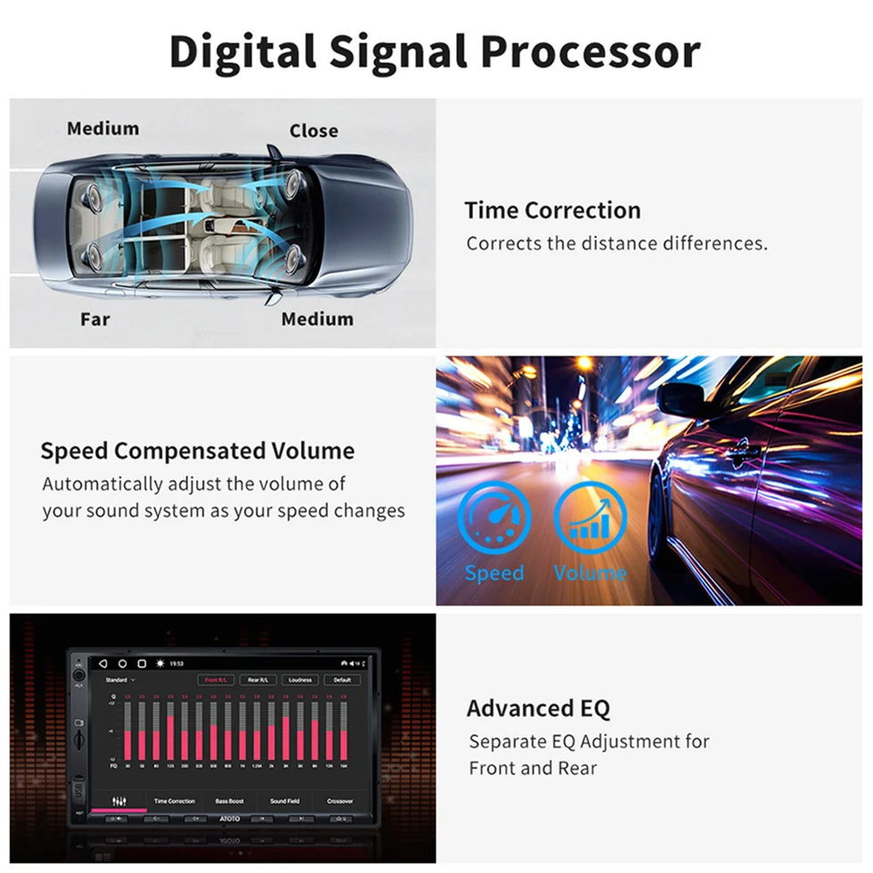 ATOTO 7-дюймовый 2Din Android автомобильный стерео беспроводной экран для Apple Carplay Auto Audio