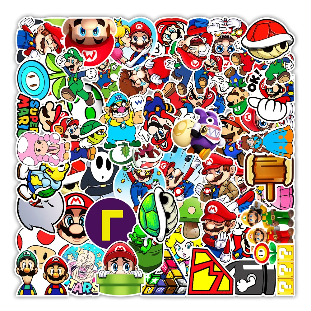 50 шт. наклейки на чемодан в стиле Super Mario Bros |