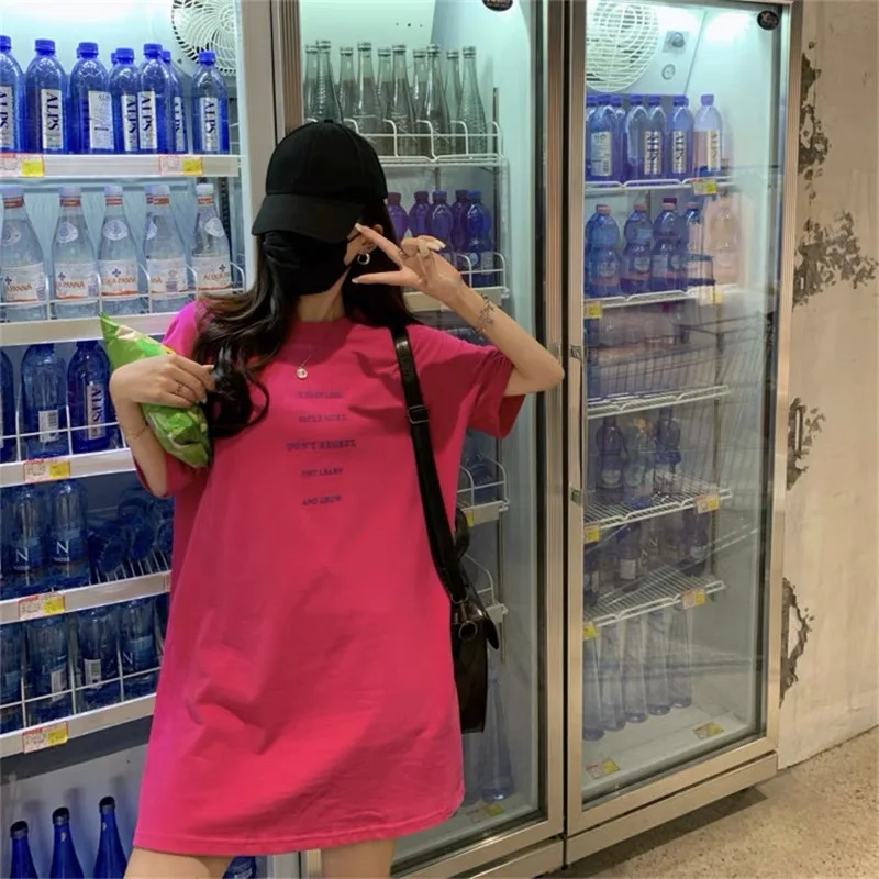 

Rose T-shirt women's short sleeve loose large version of the 2022 new cotton shirt missing INS tide summer