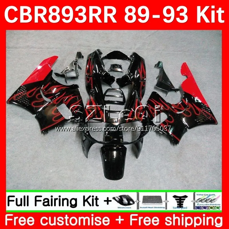 

Красное пламя CBR893RR для HONDA CBR 893 893RR CBR900 CBR893 RR 89 90 91 92 93 CBR900RR 1989 1990 1991 1992 1993 обтекатель 44LQ.22