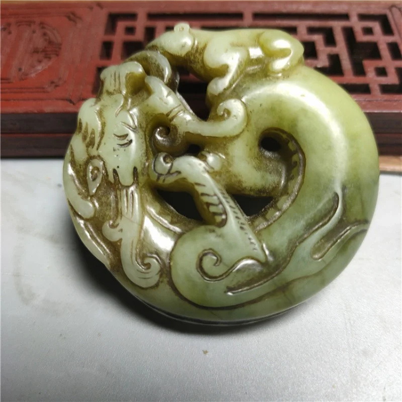 

Поставка антикварных нефритовых поделок, каменная подвеска в виде дракона, нефритовая подвеска на талию, оптовая продажа