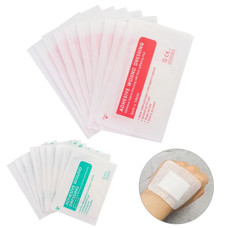 

10Pcs Medical Burn Dressing Non-woven Scald Pad Wound Care Anti-infection Antibiotic Ointment Gel Burns First Aid Kit Accessorie