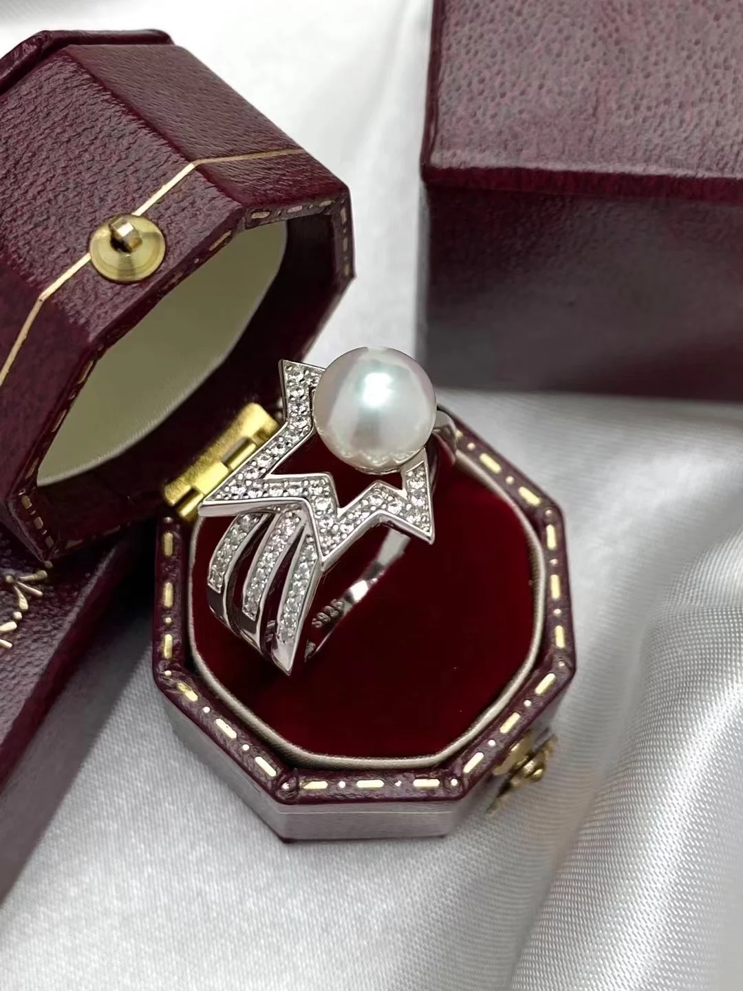 

Fashion Star Design Pearl Rings Jewelry Women DIY Handmade Pearl Gift